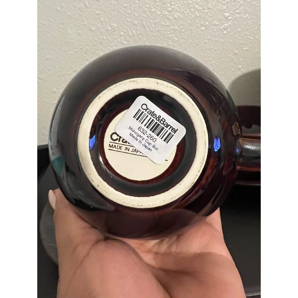 Crate and Barrel 9oz tea cup and plate set of 2